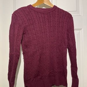 Maroon textured sweater tee